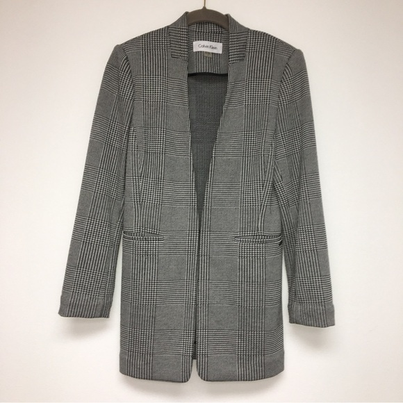 Calvin Klein Houndstooth Women’s Blazer Black and White Size 2​​ - Picture 1 of 7